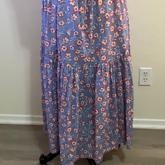 HUGO BOSS Debest Floral Maxi Dress in Blue/Red Ditsy Open Miscellaneous NWT sz12 - Picture 6 of 10